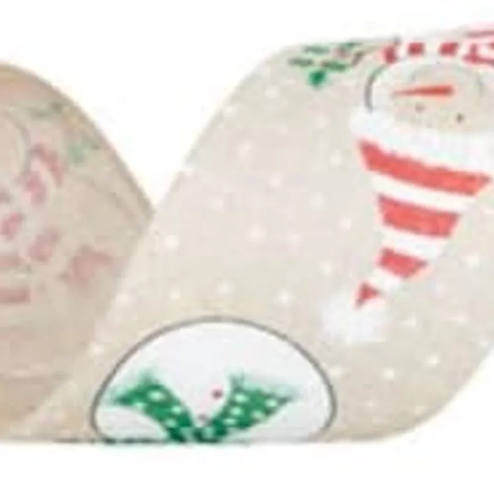Glitter Snowman Wired Edge Burlap Ribbon Christmas Craft DIY Supplies